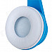 iLeAD MP3 Headband Foldable Headphone - Blue + White (3.5mm Plug)