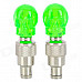 G33 Replacement Skull Style Car Tire Valve Cap - Green (3 x AG10)