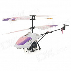 YiZHAN 58021 Rechargeable Wireless 3.5-CH Control Mini Light Projection Helicopter - Purple + White