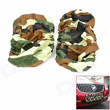 Car License Plate Camouflage Cloth Thicken Dust Cover - Army Green (2 PCS)