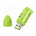 4-in-1 Bullet Shaped USB 2.0 TF / M2 / SD / MS Card Reader - Green