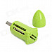 4-in-1 Bullet Shaped USB 2.0 TF / M2 / SD / MS Card Reader - Green