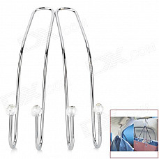 GD003 Stainless Steel Car Hanging Hooks - Silver (2 PCS)