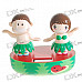 Solar Powered Head Shaking Cute Hula Couple Desktop Toy