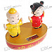 Solar Powered Head Shaking Cute Kung Fu Couple Desktop Toy