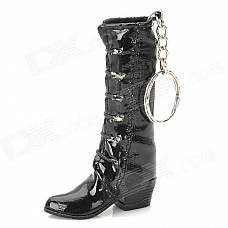 Creative Boot Shape ABS Butane Gas Lighter w/ Keychain - Black