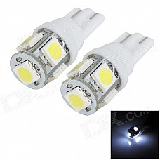 T10 1W 100LM 5-SMD 5050 LED White Light Car Instrument Lamp / Clearance Light / Reading Light