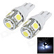 T10 1W 100LM 5-SMD 5050 LED White Light Car Instrument Lamp / Clearance Light / Reading Light