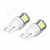 T10 1W 100LM 5-SMD 5050 LED White Light Car Instrument Lamp / Clearance Light / Reading Light