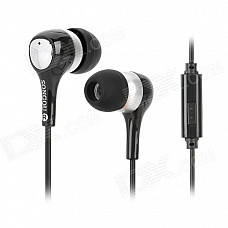 SONGQU SQ-IP1015 Stylish In-Ear Stereo Earphone - Black + Silver (3.5MM Plug)