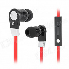 LANGSTON JV-02 Stylish In-Ear Stereo Earphone - Red + Black + Silver (3.5MM Plug)