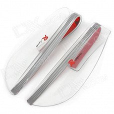 GD010 Soft Rubber Car Rear View Mirror Rain Shield w/ 3m Double-Sided Tape - Translucent White