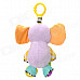 Cute Elephant Sound Bell Polyester Fiber Hanging Doll Toy for Babies - Light Purple + Green + Yellow