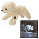 Cute Plush Running Dog Doll Toy w/ White LED - Beige