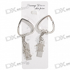 Valentine's Day Gift - Stainless Steel Sweet Heart Couple's Keychains