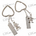 Valentine's Day Gift - Stainless Steel Sweet Heart Couple's Keychains