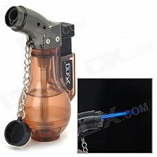 Y-288 Bottle Shaped 1300 Centigrade Windproof Butane Jet Torch Lighter - Translucent Coffee + Black