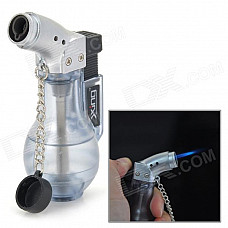 Y-288 Bottle Shaped 1300 Centigrade Windproof Butane Jet Torch Lighter - Translucent Blue + Silver