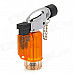 355 1300 Centigrade Windproof Blue Flame Butane Jet Torch Lighter - Translucent Orange + Silver