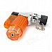 355 1300 Centigrade Windproof Blue Flame Butane Jet Torch Lighter - Translucent Orange + Silver