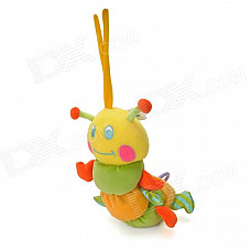 Lokyee 0011 Cute Caterpillars Sound Bell Plush Hanging Doll Toy for Babies - Green + Yellow + Orange