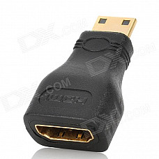 GreenConnection 20101 Mini HDMI Male to HDMI Female Adapter - Black + Golden