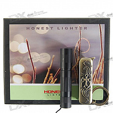 Honest Flame Butane Jet Torch Lighter + Flashlight + Tool Knife Set (1*AAA)