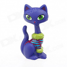 Cute Children's Funny Long Neck Plastic Cat Model Toy - Purple