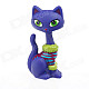 Cute Children's Funny Long Neck Plastic Cat Model Toy - Purple