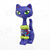 Cute Children's Funny Long Neck Plastic Cat Model Toy - Purple