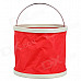 GD776 Foldable Thicken Canvas Bucket for Fishing / Camping / Boating + More - Red + White (9L)