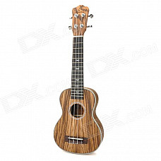 Adeline Handheld 21" 4-String Ukulele Guitar w/ Bag - Brown + Wood Color