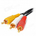 Gold-Plated 3 RCA Male to Male AV Connection Cable - Black + Red + Yellow + White (8.9m)
