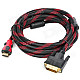 Gold-Plated HDMI Male to DVI 24 + 1 Male Connection Cable - Red + Black (3m)