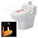 Creative Closestool Shape Yellow Flame Butane Gas Lighter - White