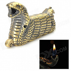 Stylish Python Shape Yellow Flame Butane Gas Lighter - Bronze