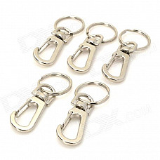 Zinc Alloy Keychain Rings Set - Silver (5 PCS)