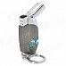 2000 Centigrade Windproof Blue Butane Jet Torch Lighter w / Keyring for Cigar - Silver + Dark Grey