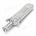 19 Ox-Head Pattern Sword Shape Waterproof Green Butane Jet Lighter - Silver