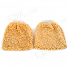 Thickened Cashmere Fiber Car Washing Cleaning Gloves - Beige (Pair)
