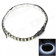 8.5W 360lm 6500K 72-3528 SMD LED White Light Car Decoration Strip Lamp - Black + Yellow (55cm)