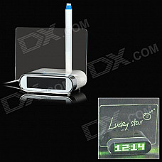 QQBH HSD1141/B/C 3.1" LCD Digital Alarm Clock Message Board w/ 4-USB Port - White (3 x AAA)