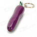 15 Creative Eggplant Shape Yellow Butane Jet Lighter w/ Keyring- Purple
