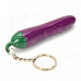 15 Creative Eggplant Shape Yellow Butane Jet Lighter w/ Keyring- Purple