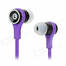 SMZ-601 Stylish Stereo In-Ear Flat Earphones - Purple + Black (3.5mm Plug / 112cm)