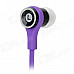 SMZ-601 Stylish Stereo In-Ear Flat Earphones - Purple + Black (3.5mm Plug / 112cm)