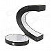 ZEA-CSS1 C Shape Electronic Magnetic Suspension Photo Frame w/ Built-in 4-LED - Black (EU Plug)