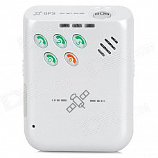 Portable 850 / 900 / 1800 / 1900MHz GPRS / SMS Vehicle / Car Tracker w/ SOS - White