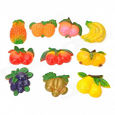 R8507 Cute Fruit Style Plastic Fridge Magnet Stickers - Multicolored (10 PCS)