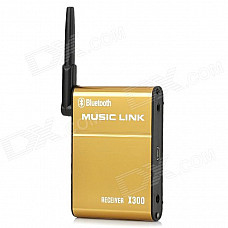 Wireless Bluetooth v3.0 + EDR ISM Audio Receiver - Golden + Black